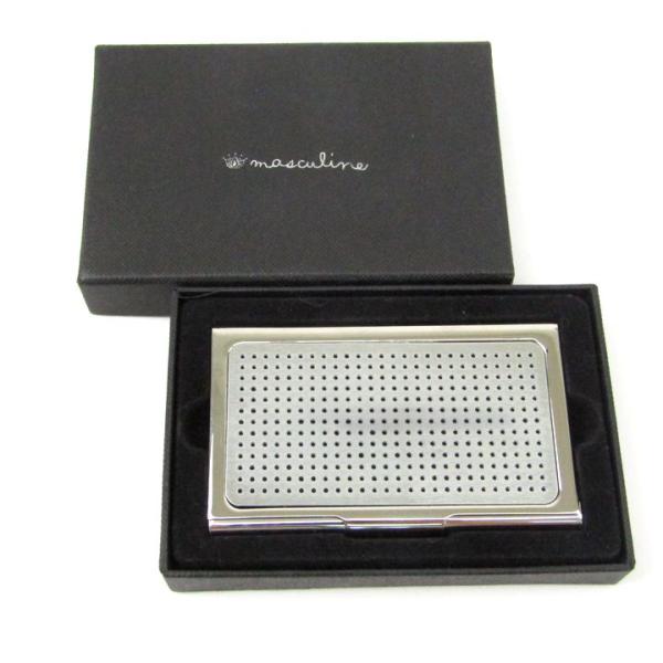 マスキュリン カードケース 名刺入れ ドットフェイス ブランド 小物 メンズ シルバー mascul...