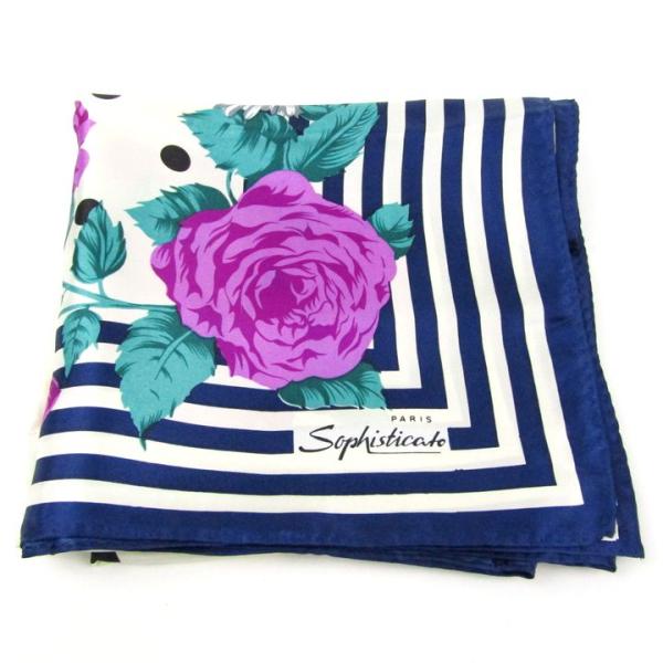 ソフィスティケイト スカーフ 花柄 シルク ブランド 小物 レディース ネイビー Sophistic...