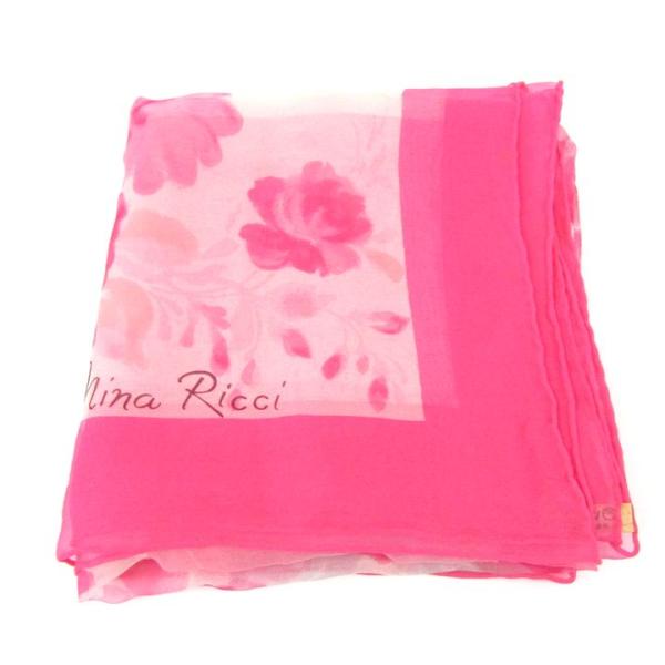 ニナリッチ スカーフ 花柄 シルク C-TK1850 ブランド 小物 レディース ピンク NINA ...