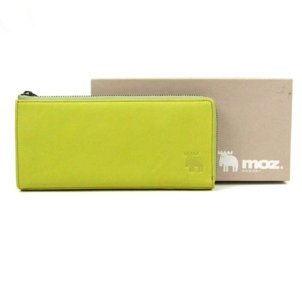 モズ 長財布 ロゴ L字ファスナー ウォレット ブランド レディース レディース イエロー moz