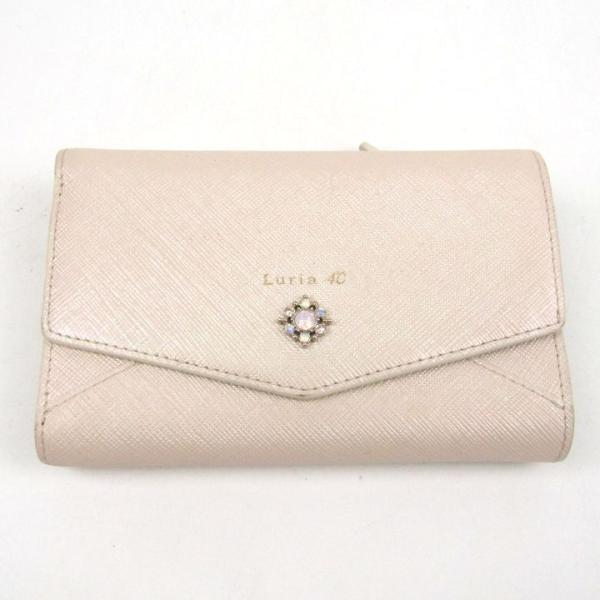 ルリアヨンドシー 三つ折り財布 ビジュー ウォレット ブランド レディース ピンク Luria4℃