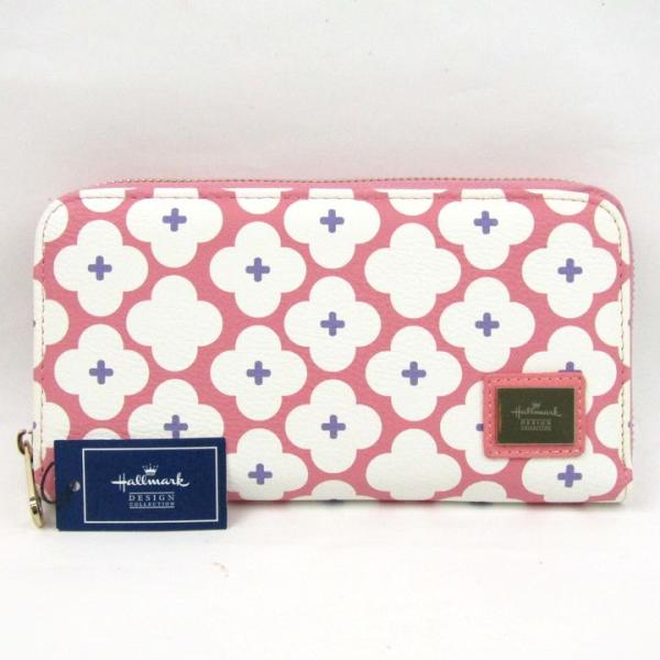 ホールマーク 長財布 未使用 ラウンドジップ 花柄 ウォレット ブランド レディース ピンク Hal...