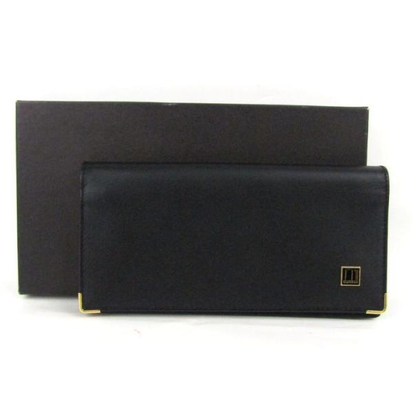 ダンヒル 札入れ レザー 二つ折り 長財布 ウォレット スペイン製 ブランド メンズ ブラック Du...