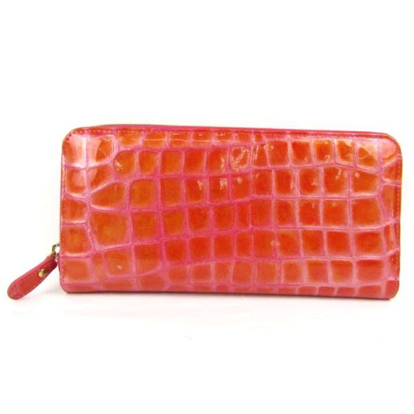 モーダプリンチペ 長財布 ラウンドファスナー 牛革 レザー ウォレット ブランド レディース オレン...