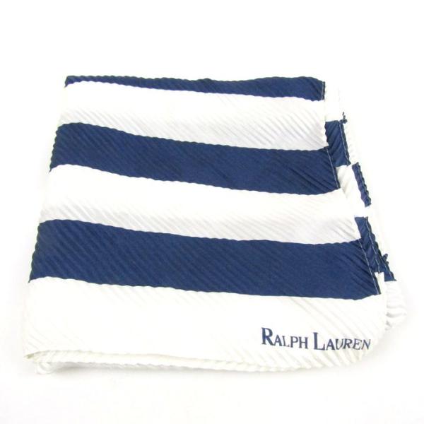 ポロ・ラルフローレン スカーフ ボーダー ロゴ ブランド メンズ レディース ブルー POLO RA...