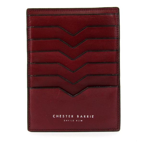 チェスターバリー サビルロウ カードケース レザー パスケース ブランド メンズ レッドブラウン C...