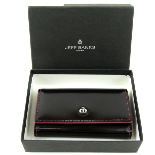 ジェフ・バンクス キーケース 三つ折り 4連 ブランド 小物 メンズ ブラック JEFF BANKS