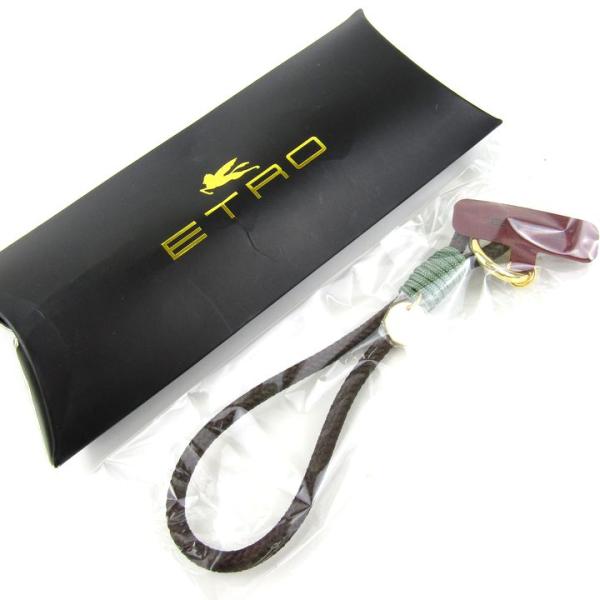 エトロ スマホ ストラップ チャーム 未使用 ブランド 小物 箱ダメージ有 メンズ ブラウン ETR...