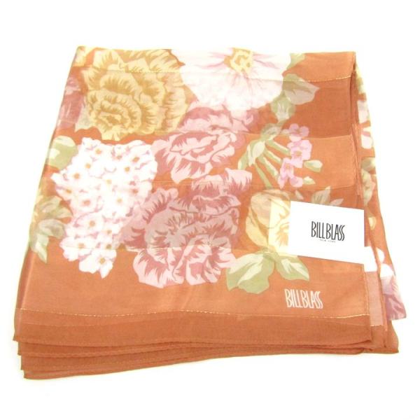 ビルブラス スカーフ ストール 未使用 シルク 日本製 ブランド レディース ブラウン BILL B...