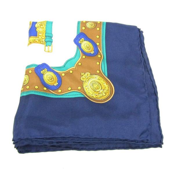 ロンシャン スカーフ イタリアンシルク 馬具柄 イタリア製 ブランド レディース ネイビー Long...