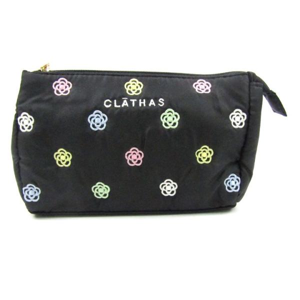クレイサス ポーチ カメリア 花柄 マルチケース ブランド レディース ブラック CLATHAS