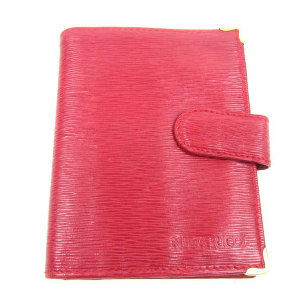 ニナリッチ 二つ折り財布 本革 レザー 型押し ウォレット イタリア製 ブランド レディース レッド...