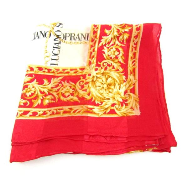ルチアーノソプラーニ スカーフ シルク ブランド レディース レッド LUCIANO SOPRANI