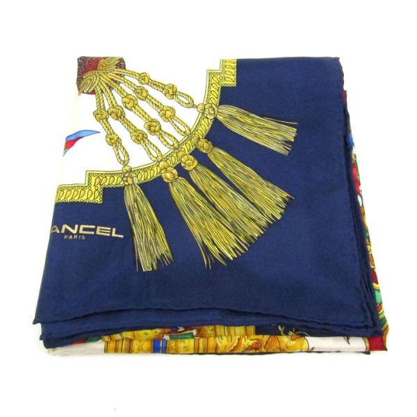 ランセル スカーフ ストール 総柄 ブランド 小物 レディース ネイビー LANCEL