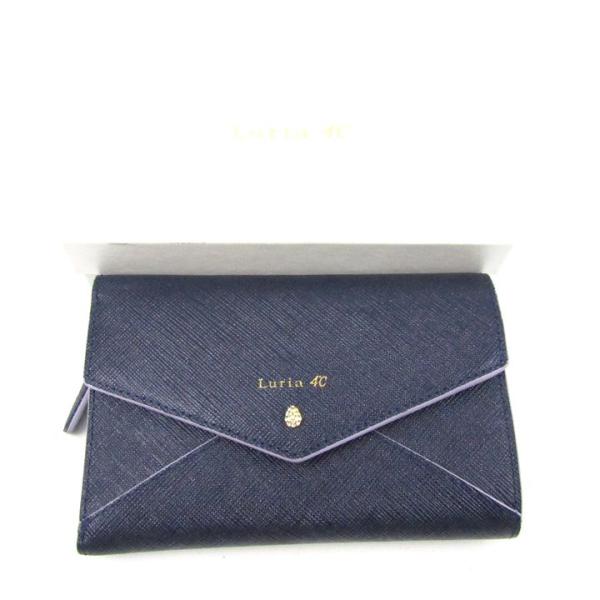 ルリアヨンドシー 三つ折り財布 ウォレット ブランド レディース ネイビー Luria4℃