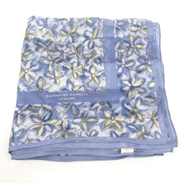 キャサリンハムネット スカーフ 花柄 シルク ブランド レディース ブルー KATHARINE HA...