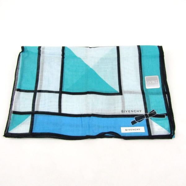 ジバンシィ スカーフ ストール 未使用 コットン 日本製 幾何学柄 ブランド レディース エメラルド...