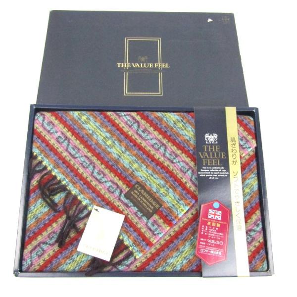 ロフテー ひざ掛け 未使用 ブランケット 約75×130cm ウール 英国製 小物 箱ダメージ有 レ...