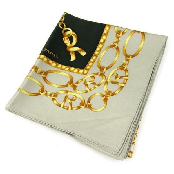 ロベルタ・ディ・カメリーノ スカーフ シルク チェーン柄 ブランド レディース モスグリーン Rob...