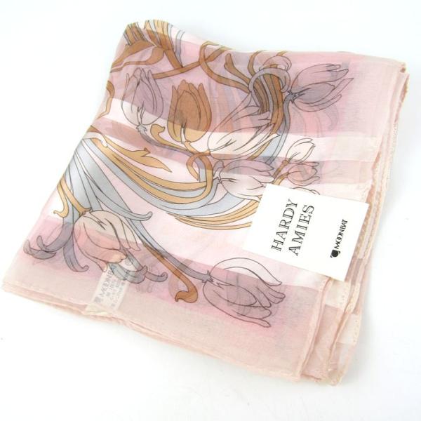 ハーディエイミス スカーフ シルク 花柄 ブランド レディース ピンク Hardy Amies