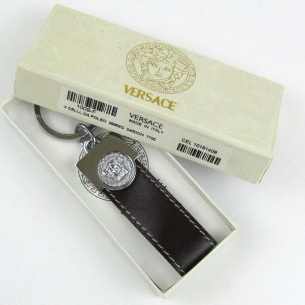 ヴェルサーチ キーホルダー レザー メデューサ キーリング イタリア製 ブランド 小物 メンズ ブラ...