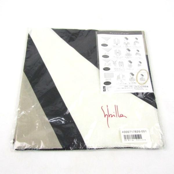 シビラ スカーフ ショール 未使用 シルク アレンジリング付 日本製 ブランド レディース ブラック...