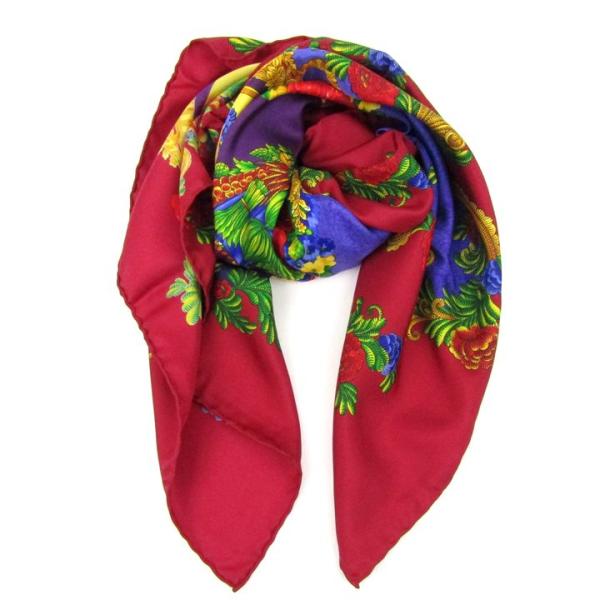 アトリエヴェルサーチ スカーフ シルク イタリア製 ブランド レディース レッド ATELIER V...