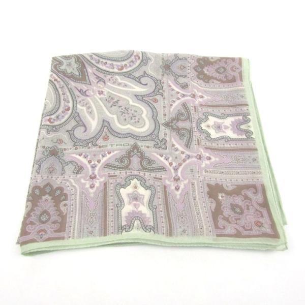 エトロ スカーフ ストール シルク イタリア製 ペイズリー柄 大判 ブランド レディース グリーン ...