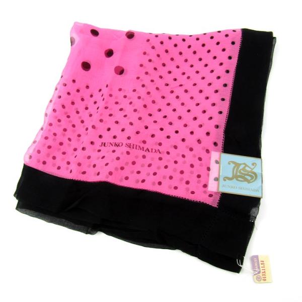 ジュンコシマダ スカーフ 未使用 水玉 ドット柄 ブランド レディース ピンク JUNKO SIMA...