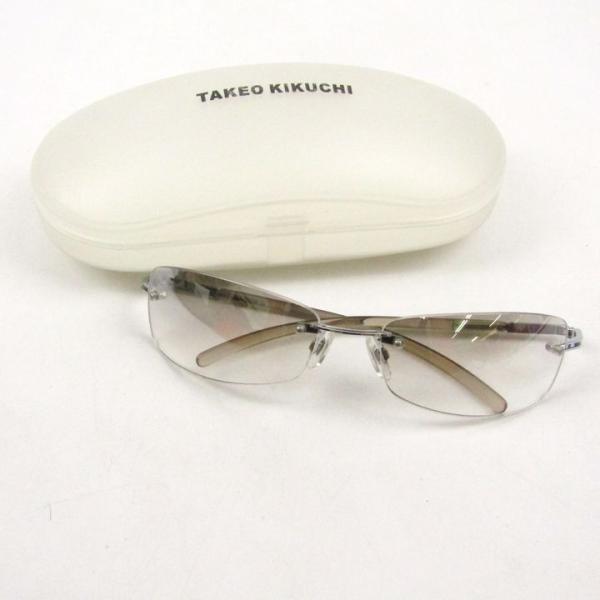 タケオキクチ サングラス リムレス ブランド メガネ アイウェア メンズ シルバー TAKEO KI...