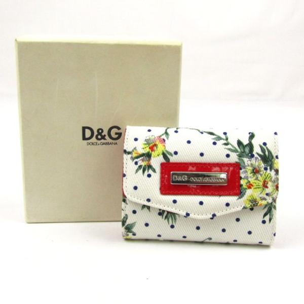 ドルチェ＆ガッバーナ コインケース 小銭入れ 財布 花柄 ウォレット ブランド レディース オフホワ...