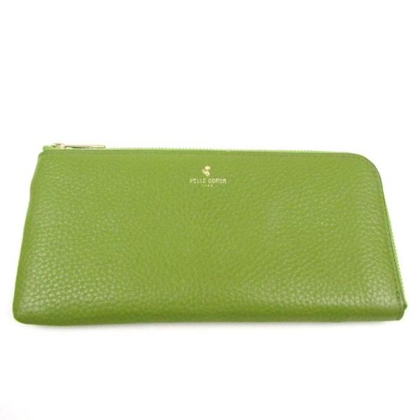 ペレボルサ 長財布 L字ファスナー レザー 小銭入れあり ウォレット ブランド レディース グリーン...