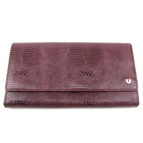 ユーバイウンガロ 長財布 リザード型押し レザー 小銭入れあり ウォレット ブランド レディース ワ...