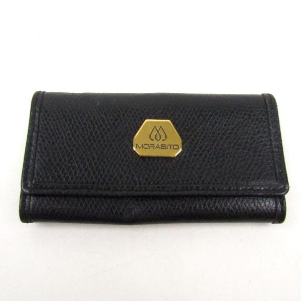 モラビト キーケース レザー 三つ折り 4連 ブランド 小物 メンズ ブラック MORABITO