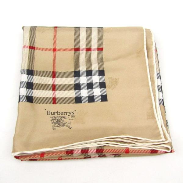 バーバリーズ スカーフ ブランド ノバチェック ロゴ シルク レディース ベージュ Burberry...