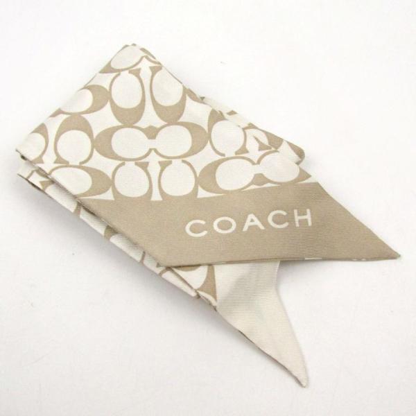 コーチ スカーフ リボン スキニー ブランド シグネチャー レディース ベージュ COACH