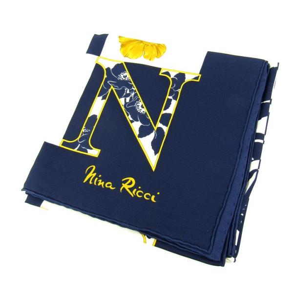 ニナリッチ スカーフ シルク イタリア製 ブランド レディース ネイビー NINA RICCI