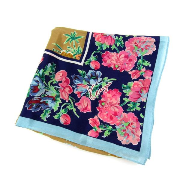 ケンゾー スカーフ シルク 花柄 ブランド レディース ネイビー KENZO