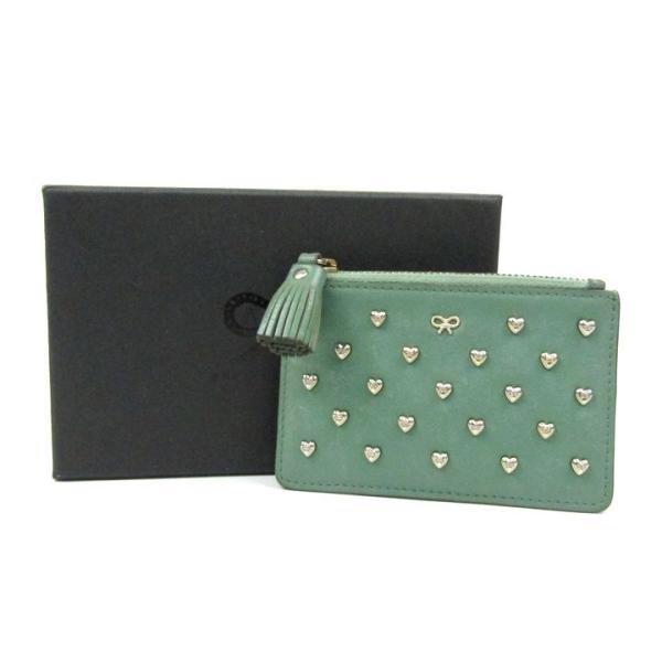 アニヤ・ハインドマーチ コインケース 財布 ハート スタッズ レザー カードケース ミニ財布 レディ...