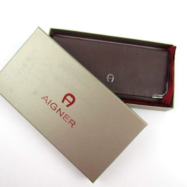 アイグナー 長財布 二つ折り レザー Aロゴ 小銭入れあり ロングウォレット ブランド メンズ レデ...