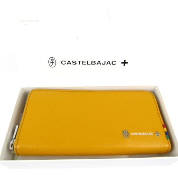 カステルバジャック 長財布 ラウンドファスナー 小銭入れあり ウォレット ブランド メンズ イエロー...
