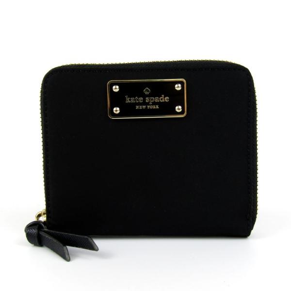 ケイトスペード 二つ折り財布 ラウンドジップ ウォレット ブランド レディース ブラック Kate ...