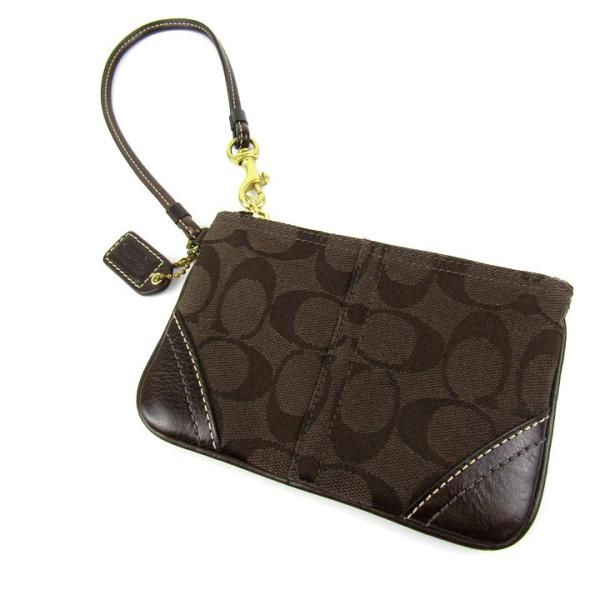 コーチ リストレットポーチ シグネチャー マルチケース ブランド レディース ブラウン COACH