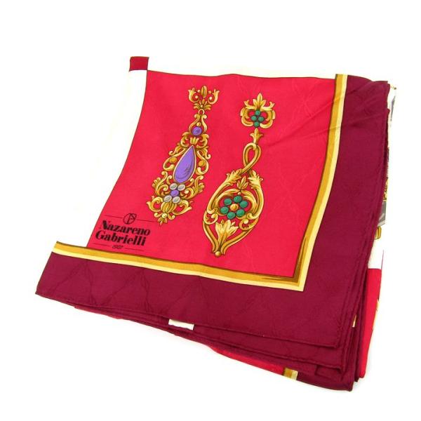 ナザレノガブリエリ スカーフ 香水瓶 チェック柄 ブランド 小物 レディース レッド Nazaren...