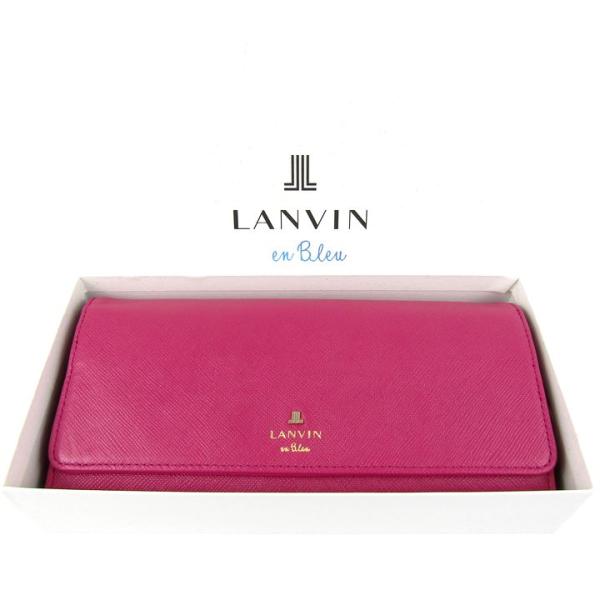 ランバンオンブルー 長財布 レザー フラップ 小銭入れあり ロングウォレット ブランド レディース ...