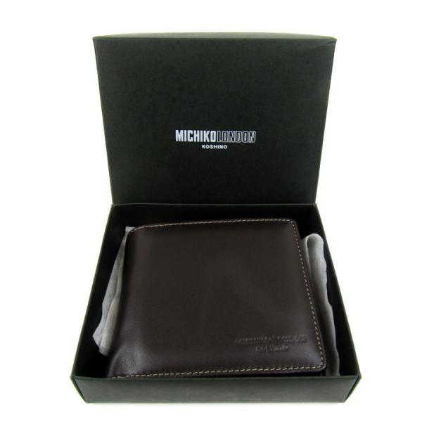 ミチコロンドン 二つ折り財布 小銭入れあり ウォレット ブランド メンズ ブラウン MICHIKO ...