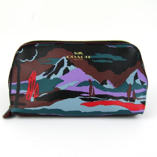 コーチ ポーチ ランドスケーププリント 山柄 ブランド 小物 レディース ブラック COACH