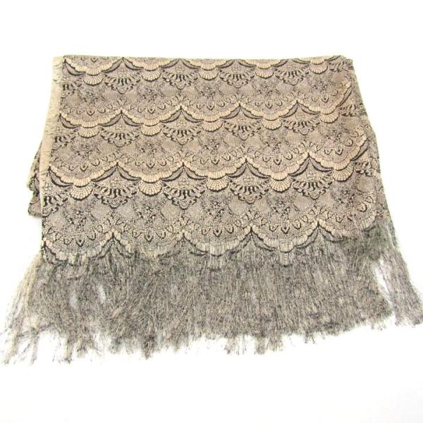 ランバン ストール レース柄 シルク カシミヤ ブランド レディース ベージュ LANVIN