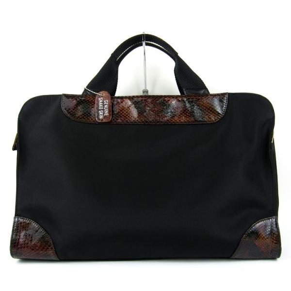 パイソン レザー 本革 ビジネスバッグ スネークスキン 2way ブリーフケース ショルダーバッグ ...