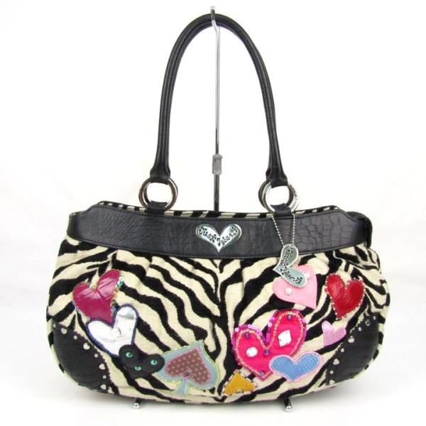 シンクビー パンキッシュゼブラ ラージショルダーバッグ トートバッグ ゼブラ柄 鞄 ブランド 黒 レ...